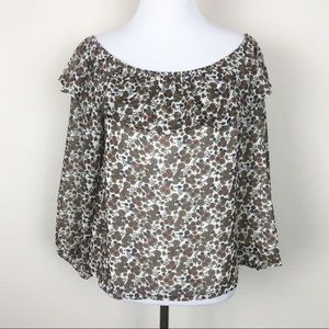 ‼️CLEARANCE‼️ J.O.A. Off Shoulder Floral 70s Inspired Blouse